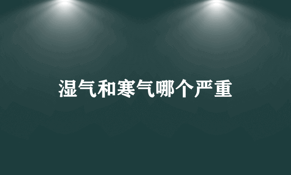 湿气和寒气哪个严重