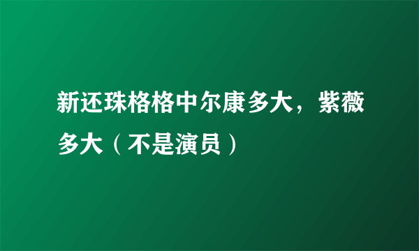 新还珠格格中尔康多大，紫薇多大（不是演员）