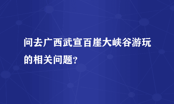 问去广西武宣百崖大峡谷游玩的相关问题？