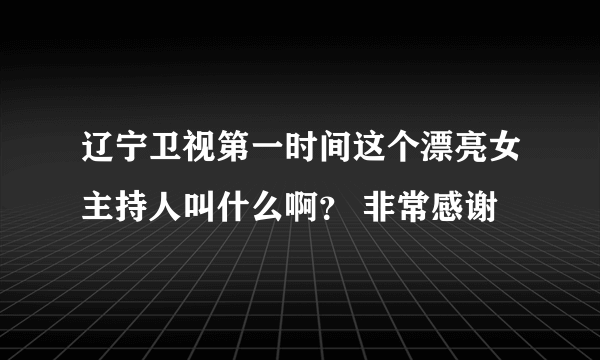 辽宁卫视第一时间这个漂亮女主持人叫什么啊？ 非常感谢