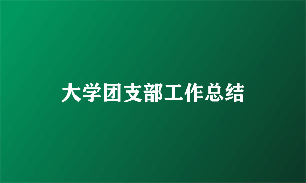 大学团支部工作总结