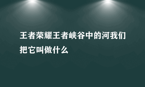 王者荣耀王者峡谷中的河我们把它叫做什么