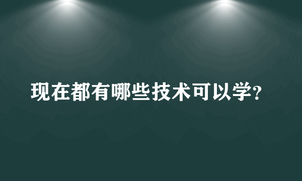 现在都有哪些技术可以学？