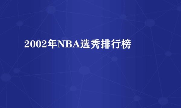 2002年NBA选秀排行榜