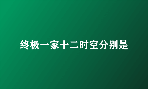 终极一家十二时空分别是