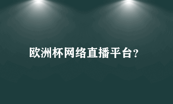 欧洲杯网络直播平台？