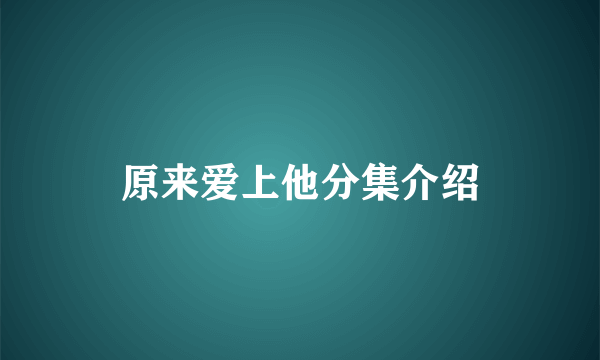 原来爱上他分集介绍