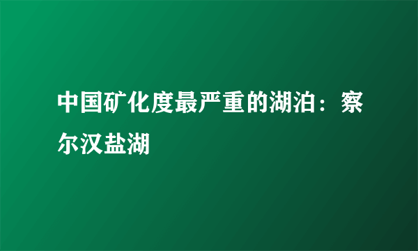 中国矿化度最严重的湖泊：察尔汉盐湖 