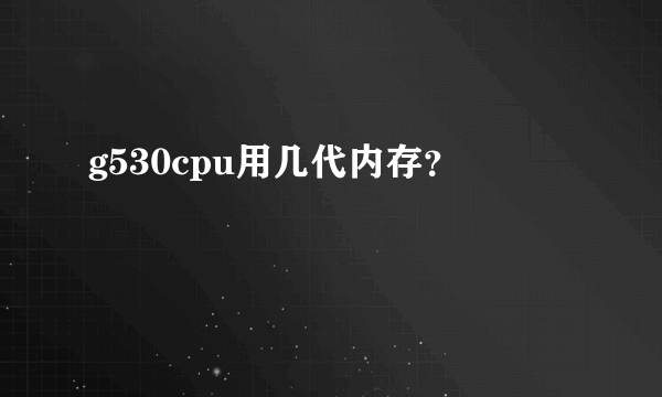 g530cpu用几代内存？