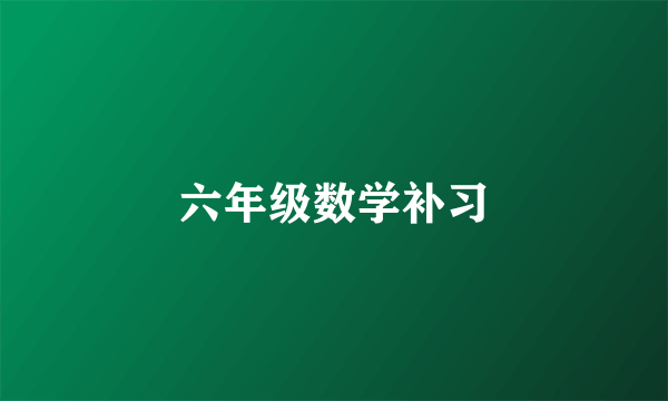 六年级数学补习