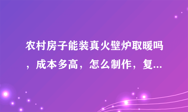 农村房子能装真火壁炉取暖吗，成本多高，怎么制作，复式楼客厅能管用吗?