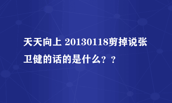 天天向上 20130118剪掉说张卫健的话的是什么？？