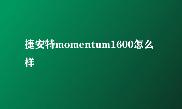 捷安特momentum1600怎么样