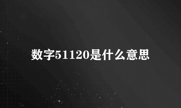 数字51120是什么意思