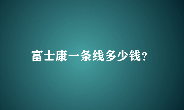 富士康一条线多少钱？