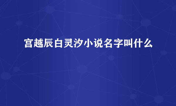 宫越辰白灵汐小说名字叫什么