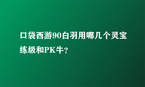 口袋西游90白羽用哪几个灵宝练级和PK牛？