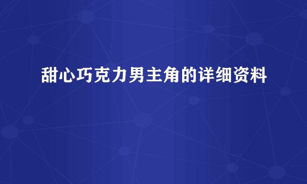 甜心巧克力男主角的详细资料