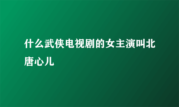 什么武侠电视剧的女主演叫北唐心儿