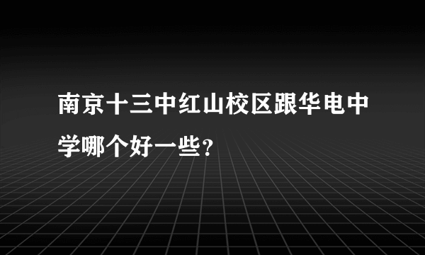 南京十三中红山校区跟华电中学哪个好一些？