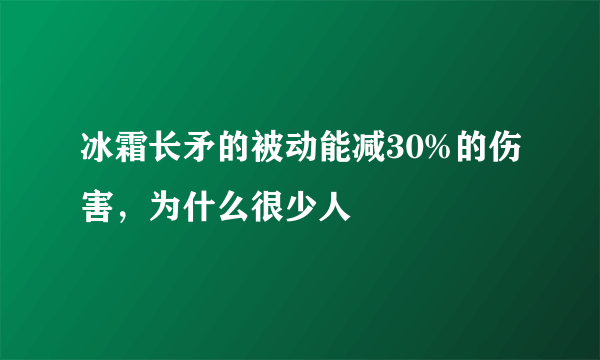 冰霜长矛的被动能减30%的伤害，为什么很少人