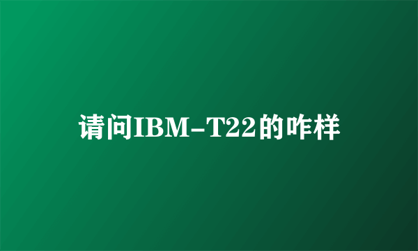 请问IBM-T22的咋样