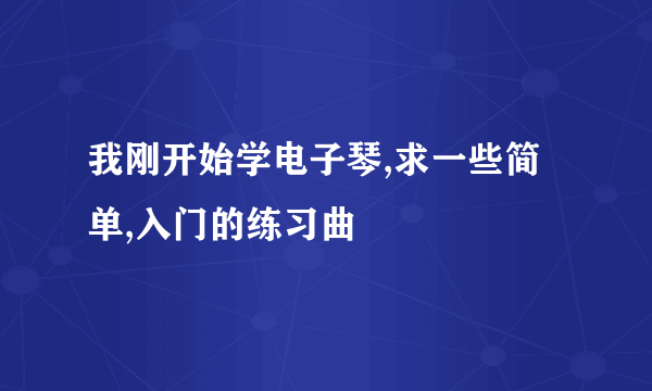 我刚开始学电子琴,求一些简单,入门的练习曲