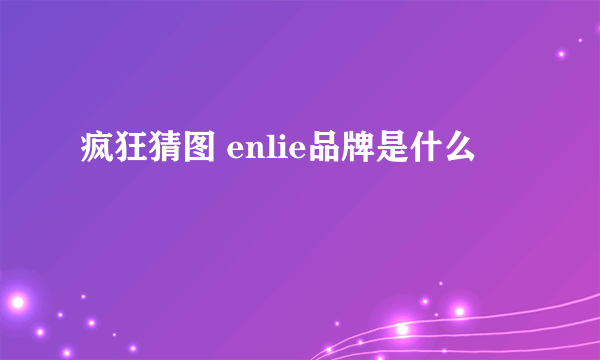 疯狂猜图 enlie品牌是什么