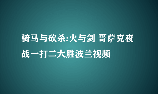 骑马与砍杀:火与剑 哥萨克夜战一打二大胜波兰视频