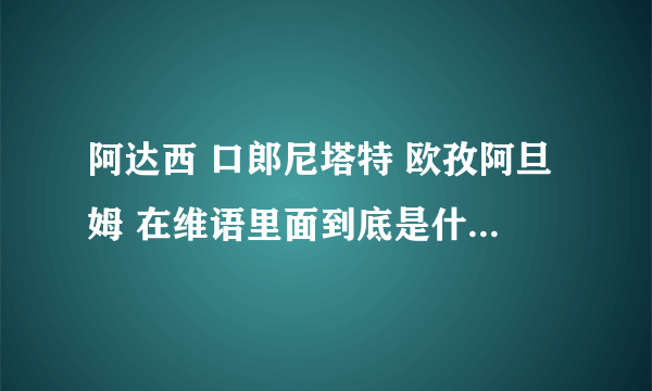 阿达西 口郎尼塔特 欧孜阿旦姆 在维语里面到底是什么意思？？？