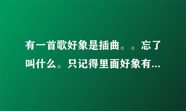 有一首歌好象是插曲。。忘了叫什么。只记得里面好象有句歌词，GIRL，真的爱你了