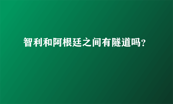 智利和阿根廷之间有隧道吗？