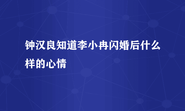 钟汉良知道李小冉闪婚后什么样的心情