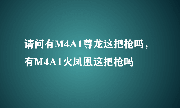 请问有M4A1尊龙这把枪吗，有M4A1火凤凰这把枪吗