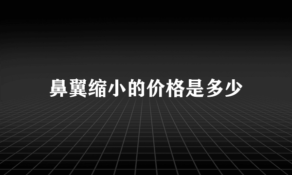 鼻翼缩小的价格是多少