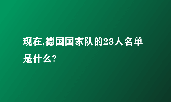 现在,德国国家队的23人名单是什么?