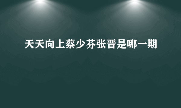 天天向上蔡少芬张晋是哪一期