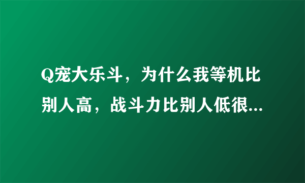 Q宠大乐斗，为什么我等机比别人高，战斗力比别人低很多？怎么办好？