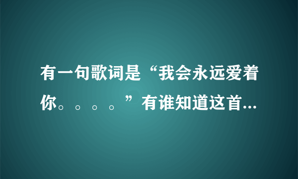 有一句歌词是“我会永远爱着你。。。。”有谁知道这首歌的名字，谢谢