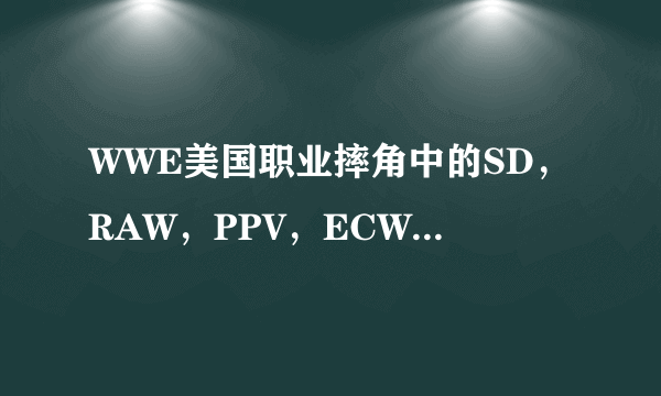 WWE美国职业摔角中的SD，RAW，PPV，ECW分别指的是什么意思？