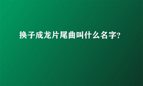 换子成龙片尾曲叫什么名字？