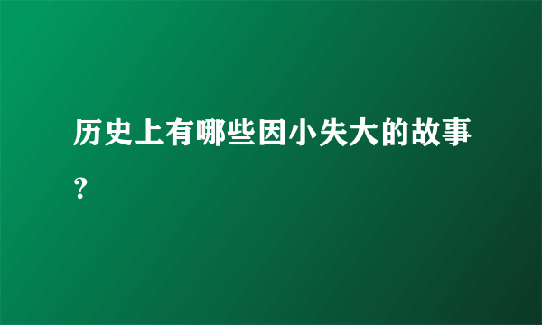 历史上有哪些因小失大的故事？