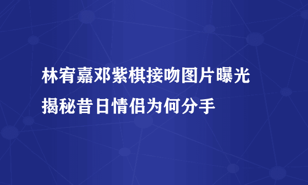 林宥嘉邓紫棋接吻图片曝光 揭秘昔日情侣为何分手