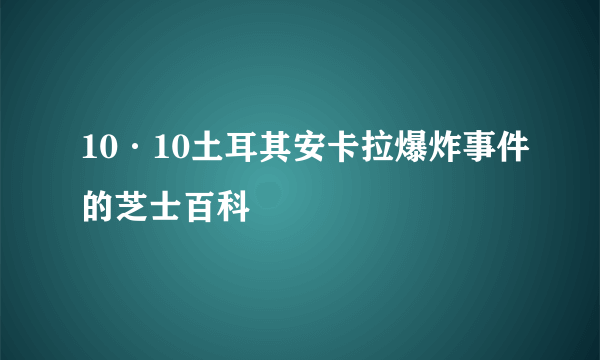 10·10土耳其安卡拉爆炸事件的芝士百科