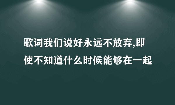 歌词我们说好永远不放弃,即使不知道什么时候能够在一起