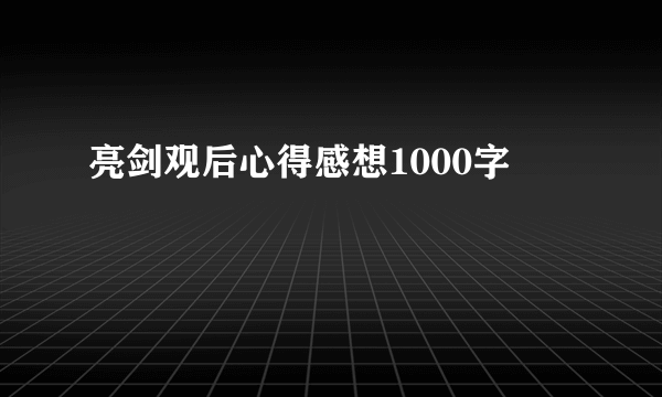 亮剑观后心得感想1000字