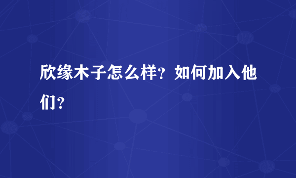 欣缘木子怎么样？如何加入他们？