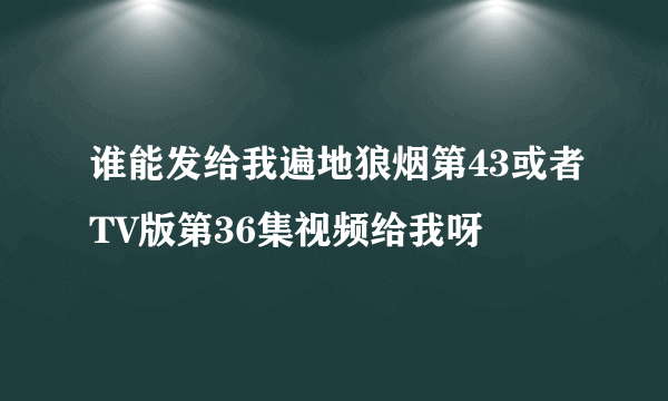 谁能发给我遍地狼烟第43或者TV版第36集视频给我呀