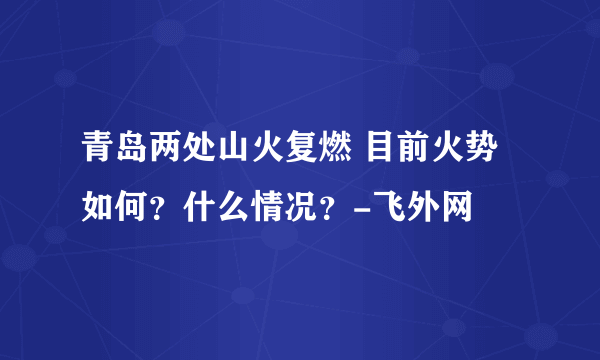 青岛两处山火复燃 目前火势如何？什么情况？-飞外网