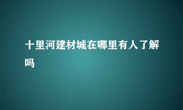 十里河建材城在哪里有人了解吗